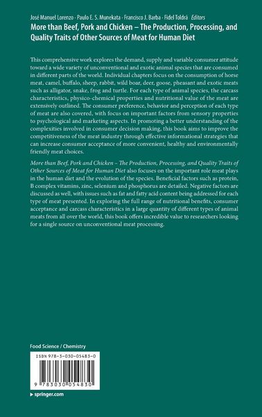 Produktbild: More than Beef, Pork and Chicken &ndash; The Production, Processing, and Quality Traits of Other Sources of Meat for Human Diet