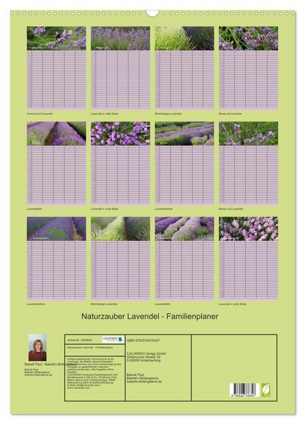 Produktbild: Naturzauber Lavendel - Familienplaner (Wandkalender 2026 DIN A2 hoch), CALVENDO Monatskalender