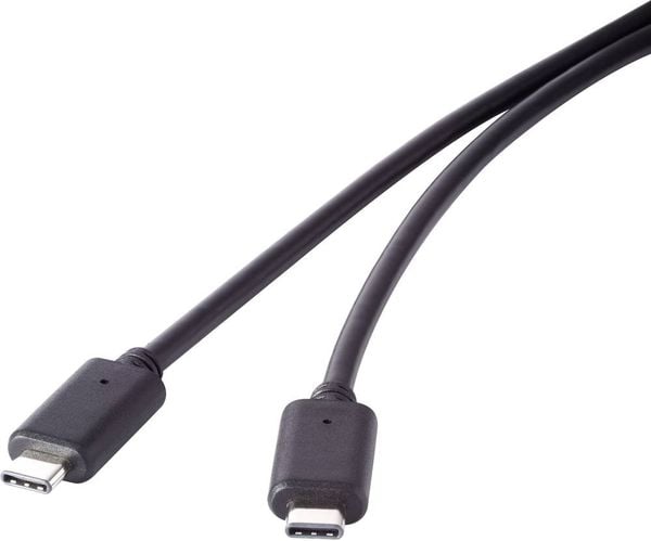 Renkforce USB-Kabel USB 3.2 Gen2x2 USB-C® Stecker, USB-C® Stecker 0.50 m Schwarz vergoldete Steckkontakte RF-4381068