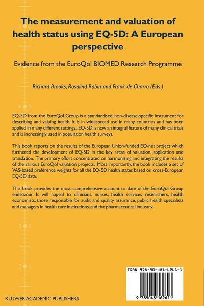 Produktbild: The Measurement and Valuation of Health Status Using EQ-5D: A European Perspective