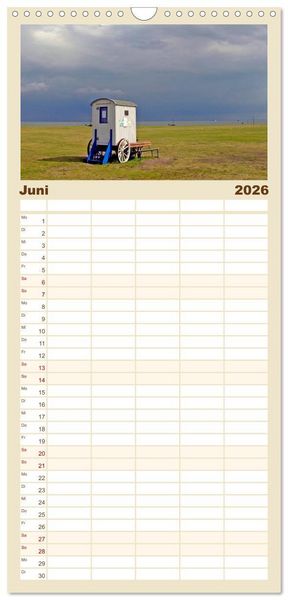 Produktbild: Familienplaner 2026 - Ostfriesland mit 5 Spalten (Wandkalender, 21 x 45 cm) CALVENDO