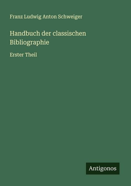 Produktbild: Handbuch der classischen Bibliographie