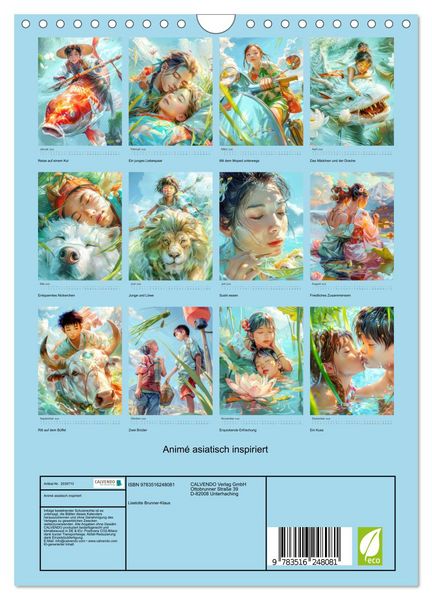 Produktbild: Anim&eacute; asiatisch inspiriert (Wandkalender 2026 DIN A4 hoch), CALVENDO Monatskalender