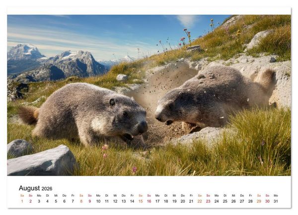 Produktbild: Hallo Murmeltier (Wandkalender 2026 DIN A4 quer), CALVENDO Monatskalender
