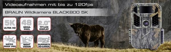 Produktbild: Braun Phototechnik Scouting Cam Black800 5K Wildkamera Black LEDs, Zeitrafferfunktion Camouflage