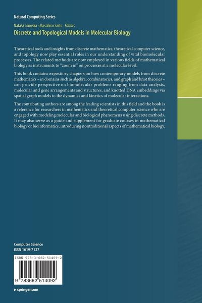 Produktbild: Discrete and Topological Models in Molecular Biology