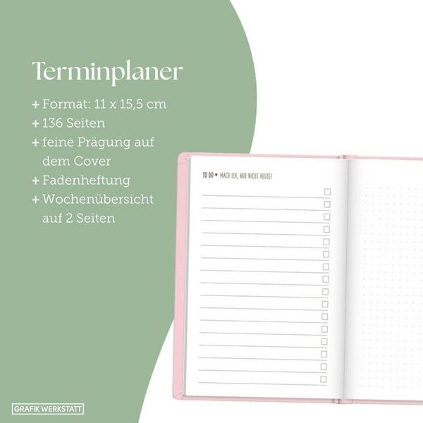 Produktbild: Terminplaner Lederlook 2027 Rosa