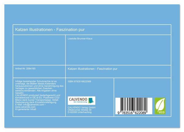 Produktbild: Katzen Illustrationen - Faszination pur (Tischkalender 2026 DIN A5 quer), CALVENDO Monatskalender