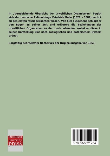 Produktbild: Vergleichende &Uuml;bersicht der urweltlichen Organismen