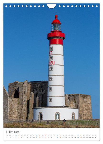 Produktbild: Phares du Finist&egrave;re (Calendrier mural 2026 DIN A4 horizontal), CALVENDO calendrier mensuel