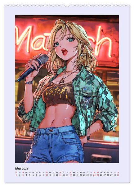 Produktbild: Manga Party-Girls. Singende und tanzende Stars (Wandkalender 2026 DIN A2 hoch), CALVENDO Monatskalender