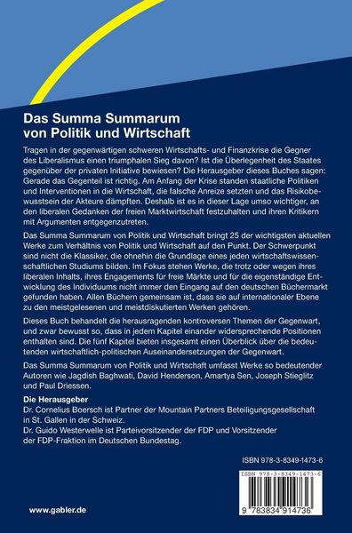 Produktbild: Das Summa Summarum von Politik und Wirtschaft