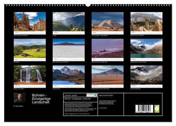 Produktbild: Bolivien - Einzigartige Landschaft (hochwertiger Premium Wandkalender 2026 DIN A2 quer), Kunstdruck in Hochglanz