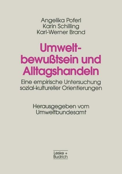 Produktbild: Umweltbewu&szlig;tsein und Alltagshandeln