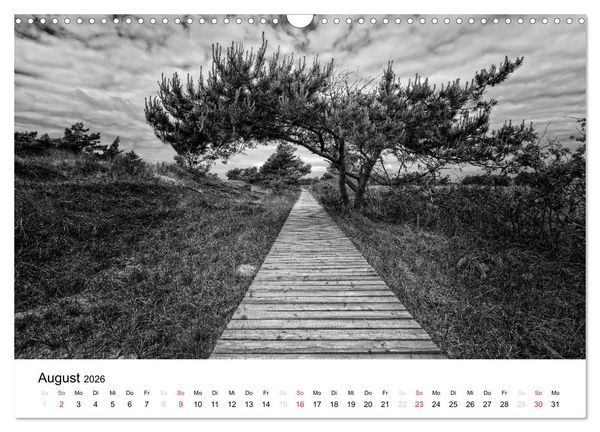 Produktbild: Ostseebad Zingst - Impressionen in Schwarz-Wei&szlig; (Wandkalender 2026 DIN A3 quer), CALVENDO Monatskalender