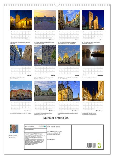 Produktbild: M&uuml;nster entdecken (Wandkalender 2026 DIN A2 hoch), CALVENDO Monatskalender