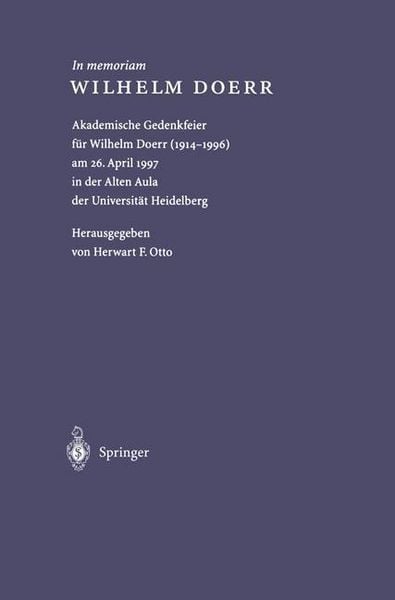 Produktbild: In Memoriam Wilhelm Doerr