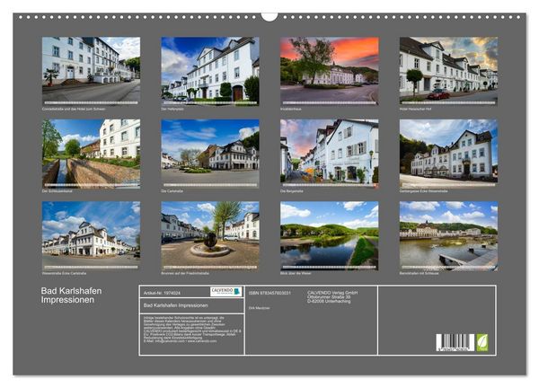 Produktbild: Bad Karlshafen Impressionen (Wandkalender 2026 DIN A2 quer), CALVENDO Monatskalender