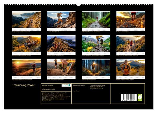 Produktbild: Trailrunning Power (hochwertiger Premium Wandkalender 2026 DIN A2 quer), Kunstdruck in Hochglanz