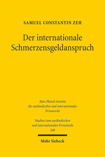 Produktbild: Der internationale Schmerzensgeldanspruch