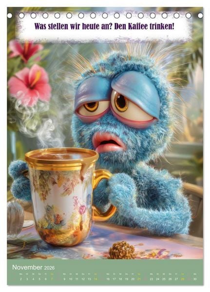 Produktbild: Kaffeezeit - Humor und Spr&uuml;che (Tischkalender 2026 DIN A5 hoch), CALVENDO Monatskalender