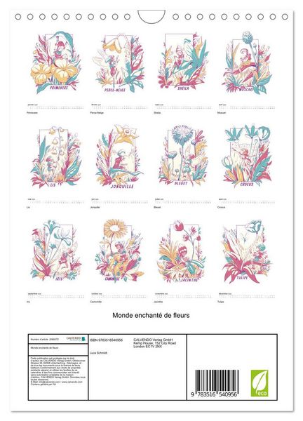 Produktbild: Monde enchant&eacute; de fleurs (Calendrier mural 2026 DIN A4 horizontal), CALVENDO calendrier mensuel
