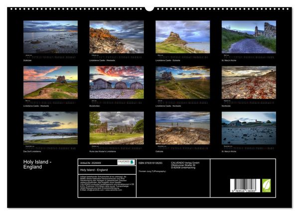 Produktbild: Holy Island - England (hochwertiger Premium Wandkalender 2026 DIN A2 quer), Kunstdruck in Hochglanz