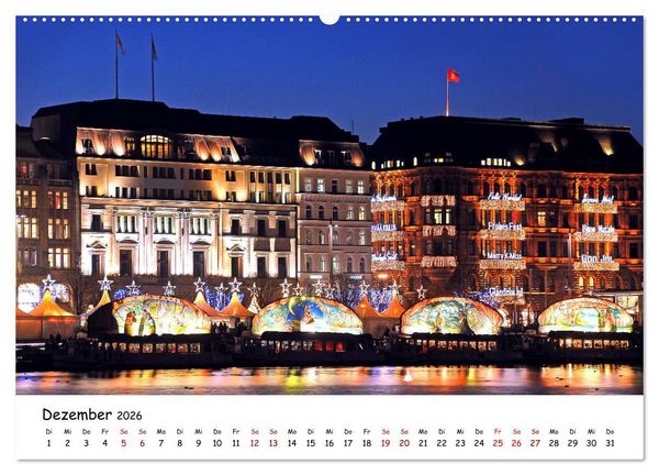 Produktbild: Hamburg schl&auml;ft nie (Wandkalender 2026 DIN A2 quer), CALVENDO Monatskalender
