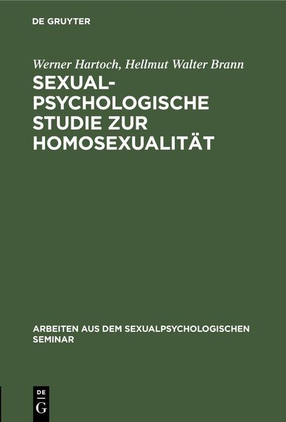 Produktbild: Sexualpsychologische Studie zur Homosexualit&auml;t