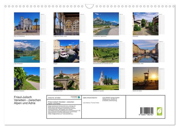 Produktbild: Friaul-Julisch Venetien - zwischen Alpen und Adria (Wandkalender 2026 DIN A3 quer), CALVENDO Monatskalender