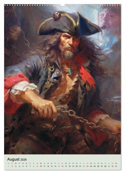 Produktbild: Piraten-Fantasy. Wilde Seer&auml;uber-Romantik im Mittelalter (hochwertiger Premium Wandkalender 2026 DIN A2 hoch), Kunstdruck in Hochglanz