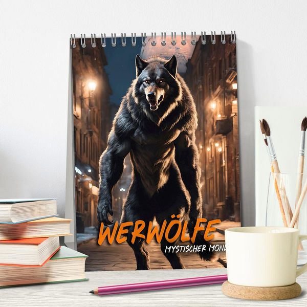 Produktbild: Werw&ouml;lfe - mystischer Mond (Tischkalender 2026 DIN A5 hoch), CALVENDO Monatskalender