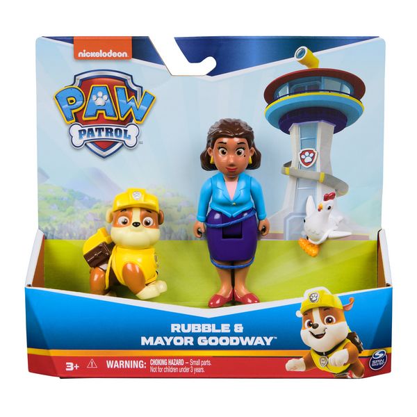 Produktbild: PAW Patrol Hero Pups &ndash; Actionfigurenset mit Rubble Hundefigur, B&uuml;rgermeisterin Gutherz Figur und Henrietta H&uuml;hner Figur