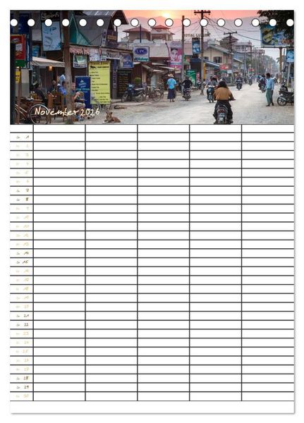 Produktbild: Goldenes Myanmar - Familienkalender 2026 (Tischkalender 2026 DIN A5 hoch), CALVENDO Monatskalender