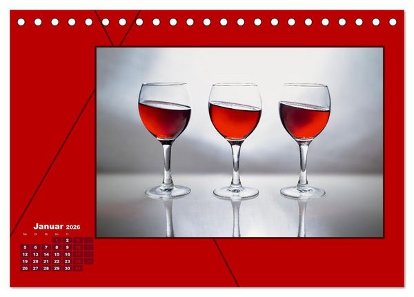 Produktbild: Powerfarbe Rot (Tischkalender 2026 DIN A5 quer), CALVENDO Monatskalender