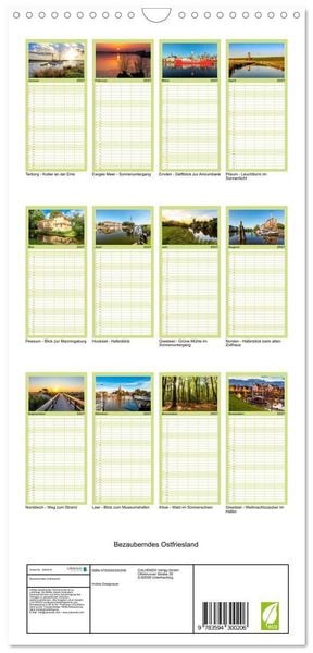 Produktbild: Familienplaner 2027 - Bezauberndes Ostfriesland mit 5 Spalten (Wandkalender, 21 x 45 cm) CALVENDO