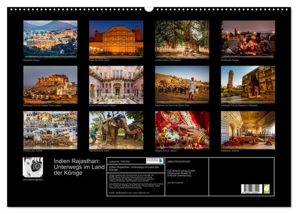 Produktbild: Indien Rajasthan: Unterwegs im Land der K&ouml;nige (Wandkalender 2026 DIN A2 quer), CALVENDO Monatskalender