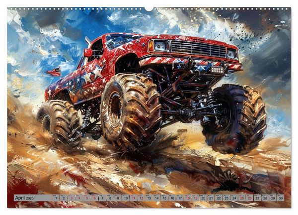 Produktbild: Monstertruck Madness (High Quality Premium Wall Calendar 2026 DIN A2 landscape),CALVENDO 12 Month Wall Calendar