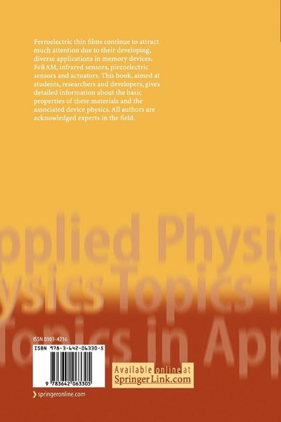 Produktbild: Ferroelectric Thin Films
