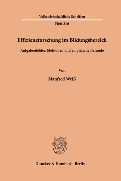 Produktbild: Effizienzforschung im Bildungsbereich.