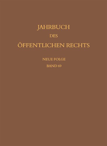 Produktbild: Jahrbuch des &ouml;ffentlichen Rechts der Gegenwart. Neue Folge
