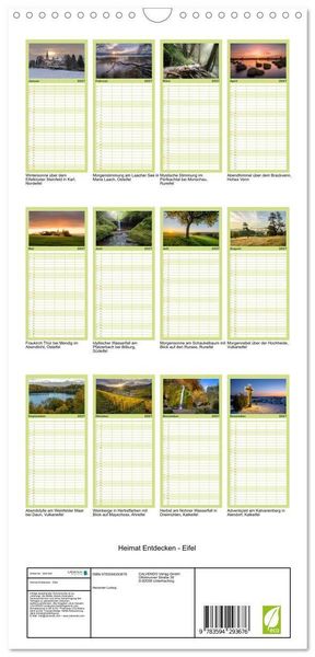 Produktbild: Familienplaner 2027 - Heimat Entdecken - Eifel mit 5 Spalten (Wandkalender, 21 x 45 cm) CALVENDO