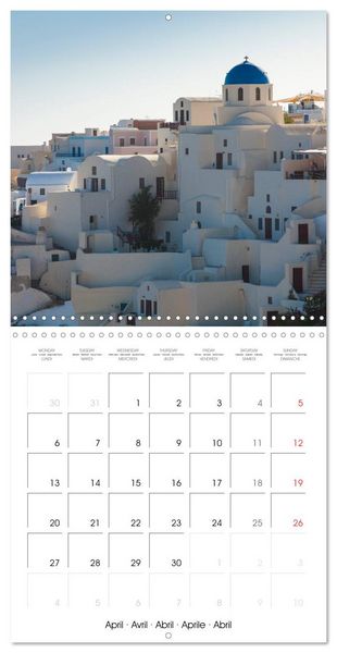 Produktbild: Santorini, Une perle de la M&eacute;diterran&eacute;e (Calendrier mural carr&eacute; 2026 30x30 cm) Calendrier double avec une page pour vos prises de notes