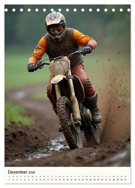 Produktbild: Kickstart the Year - Dirt, Speed und Adrenalin (Tischkalender 2026 DIN A5 hoch), CALVENDO Monatskalender