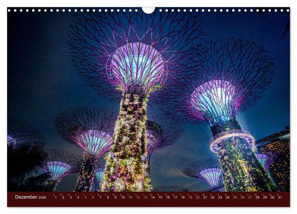 Produktbild: Nachtansichten Singapur City (Wandkalender 2026 DIN A3 quer), CALVENDO Monatskalender
