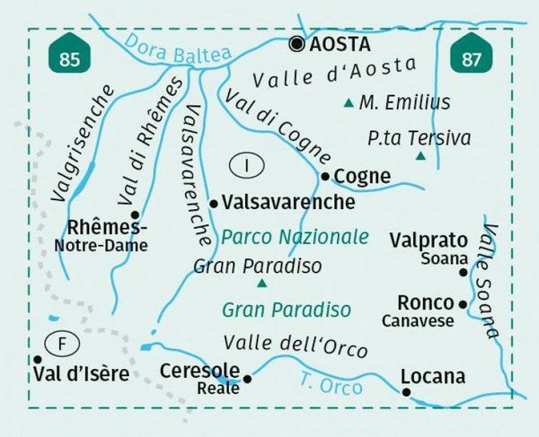 Produktbild: KOMPASS Wanderkarte 86 Parco Nazionale Gran Paradiso, Valle d'Aosta, Valle dell'Orco 1:50.000