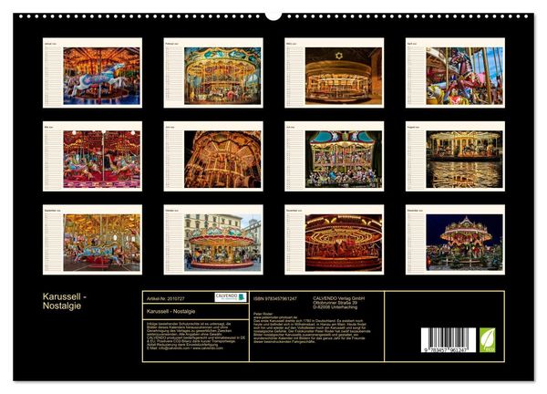 Produktbild: Karussell - Nostalgie (hochwertiger Premium Wandkalender 2026 DIN A2 quer), Kunstdruck in Hochglanz