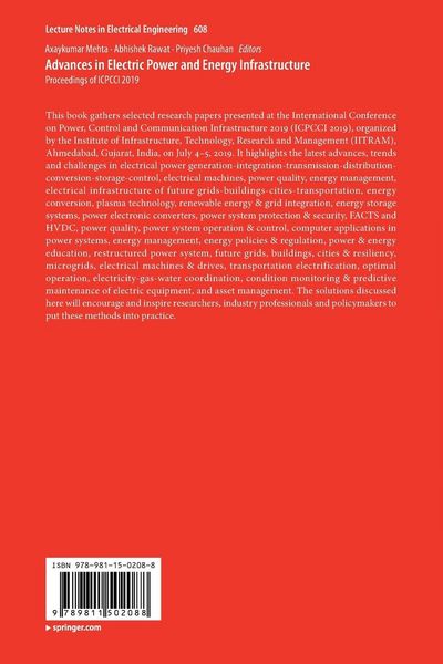 Produktbild: Advances in Electric Power and Energy Infrastructure