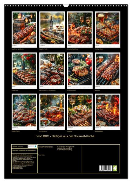 Produktbild: Food BBQ - Deftiges aus der Gourmet-K&uuml;che (Wandkalender 2026 DIN A2 hoch), CALVENDO Monatskalender