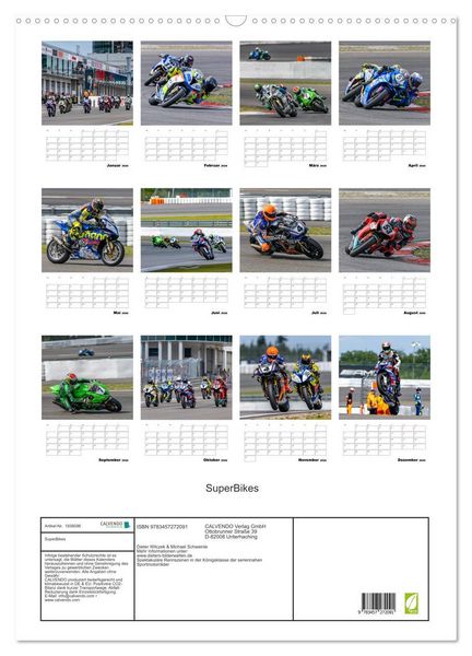 Produktbild: SuperBikes (Wandkalender 2026 DIN A2 hoch), CALVENDO Monatskalender